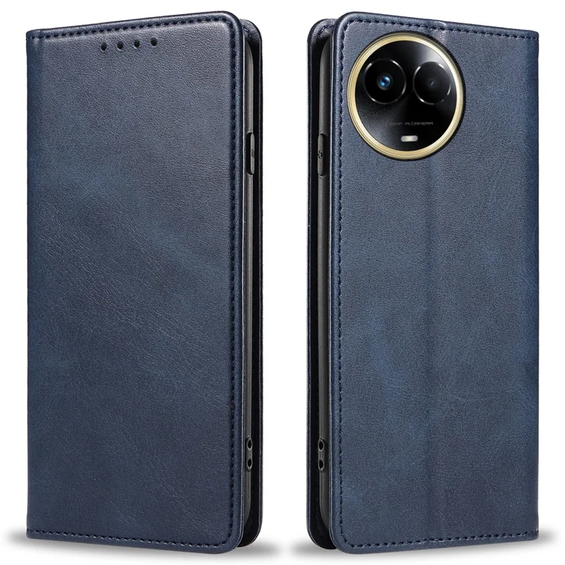 For Realme 11x 5G / 11 5G (Global) Case Slim-Fit PU Leather Mobile Phone Cover - Blue