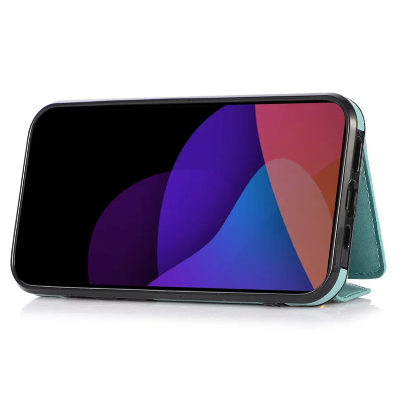 Für iPhone 15 Plus Hülle PU-Leder + TPU-Kartenfach Sturzsichere Abdeckung mit langem Gurt - Grün