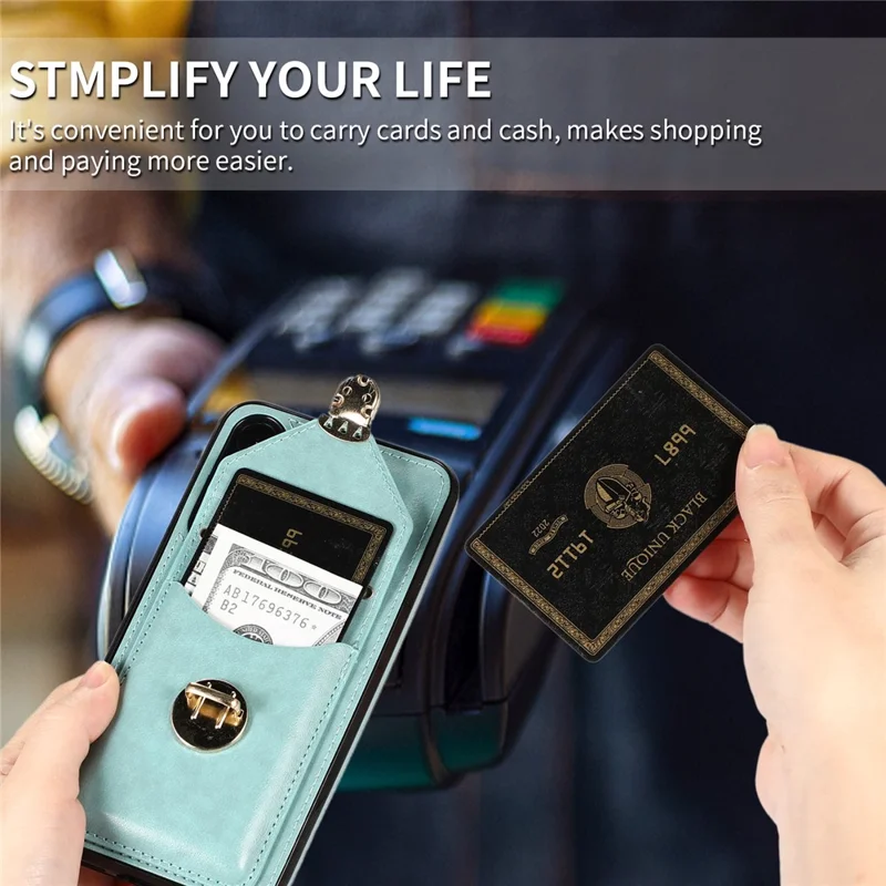 Para Samsung Galaxy A05s 4G Case Card Holder Shockproof PU Leather Phone Cover - Verde