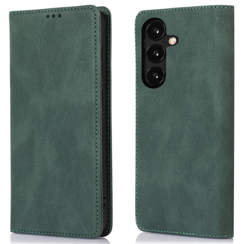 For Samsung Galaxy A34 5G Dustproof Cover Magnetic Stand PU Leather Phone Case Wallet - Green