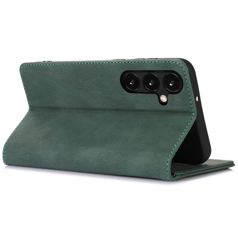 For Samsung Galaxy A34 5G Dustproof Cover Magnetic Stand PU Leather Phone Case Wallet - Green
