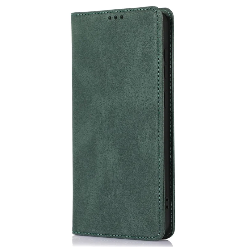For Samsung Galaxy A34 5G Dustproof Cover Magnetic Stand PU Leather Phone Case Wallet - Green