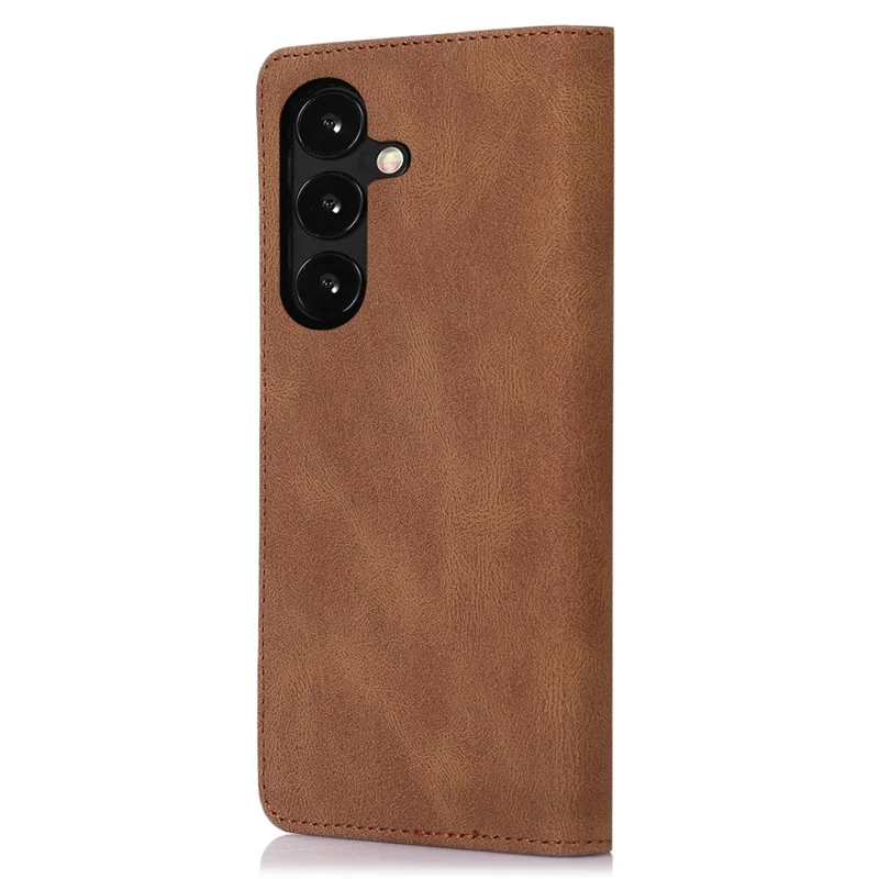 For Samsung Galaxy A34 5G Dustproof Cover Magnetic Stand PU Leather Phone Case Wallet - Brown