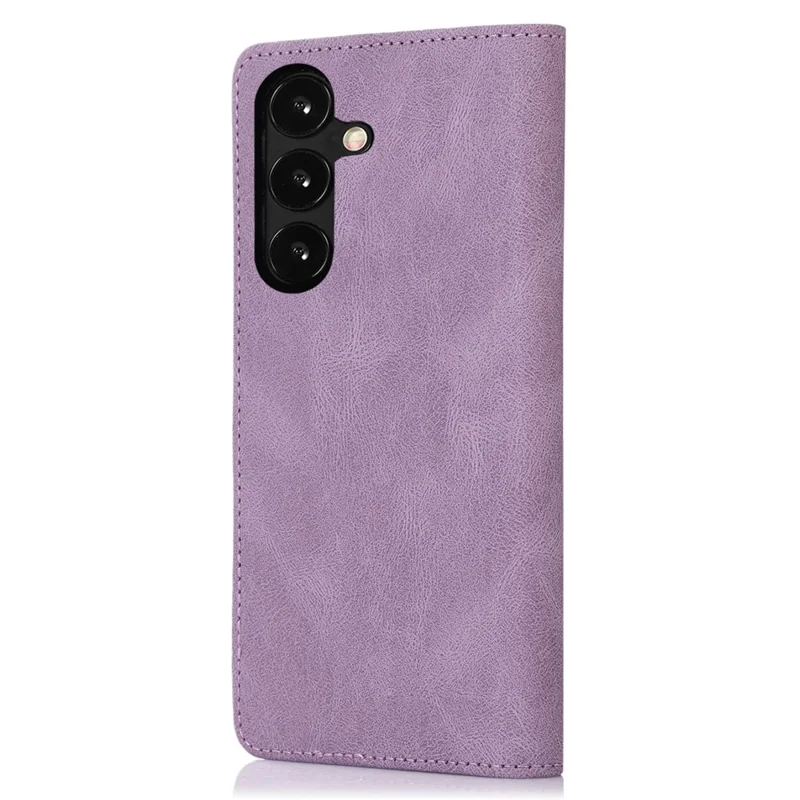 Для Samsung Galaxy S24 Wallet Phone Cover TPU+PU Leather Slim-Fit Phone Case with Stand - Purple