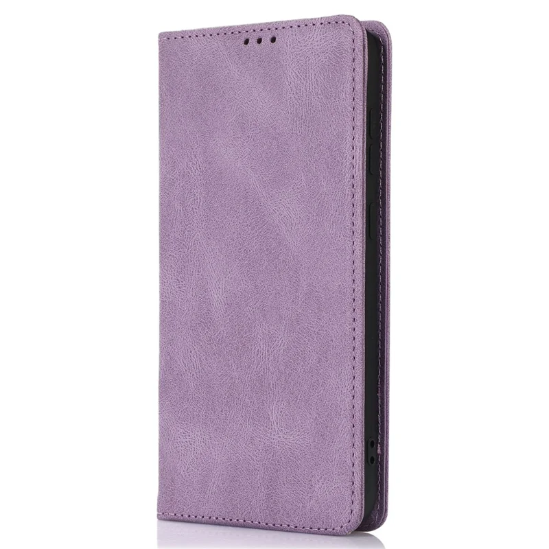For Samsung Galaxy A05s 4G Case Anti-Scratch Phone Shell Magnetic Stand PU Leather Wallet Cover - Purple