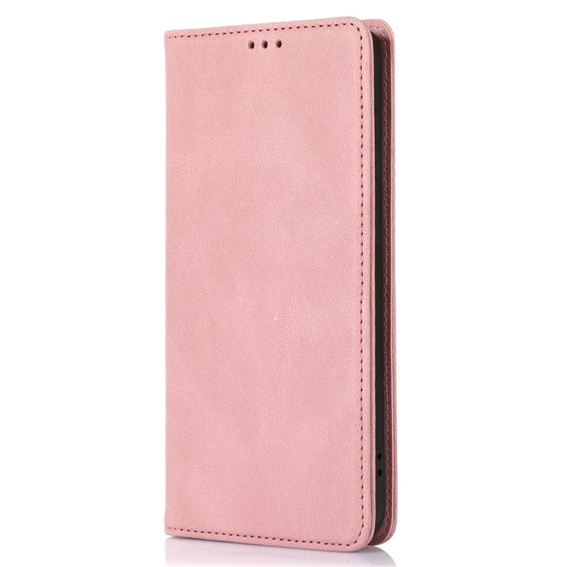 For Samsung Galaxy S24+ PU Leather Mobile Phone Case Magnetic Stand Cover Wallet - Rose Gold