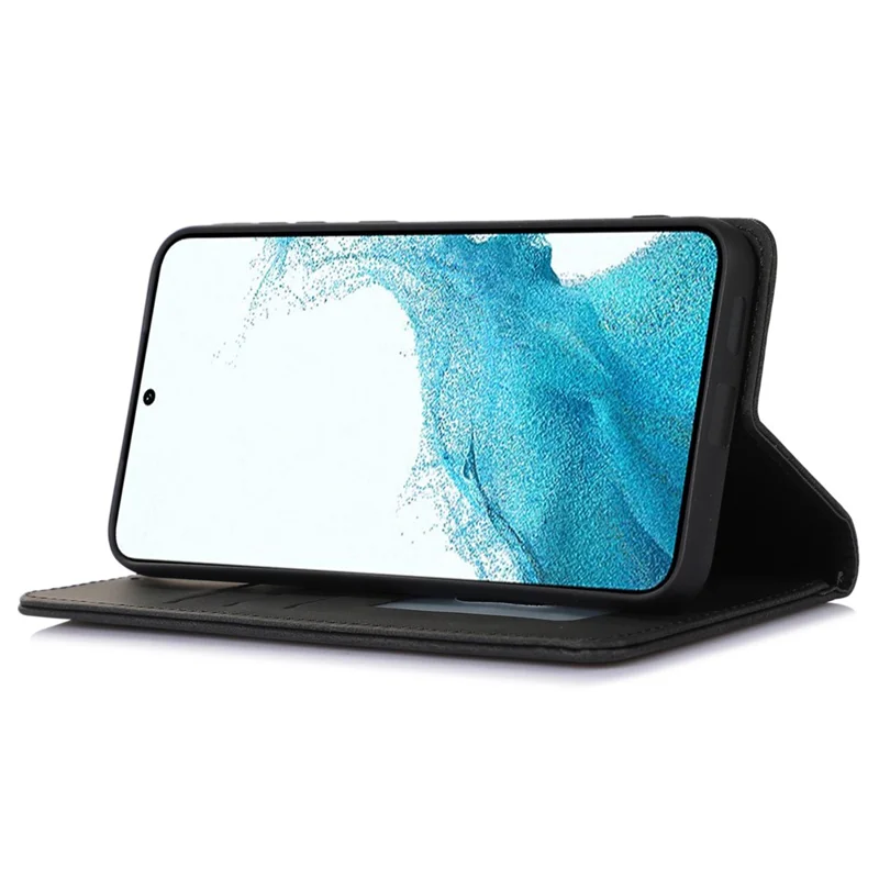 For Samsung Galaxy A54 5G Cell Phone Case Magnetic Stand Wallet TPU+PU Leather Cover - Black