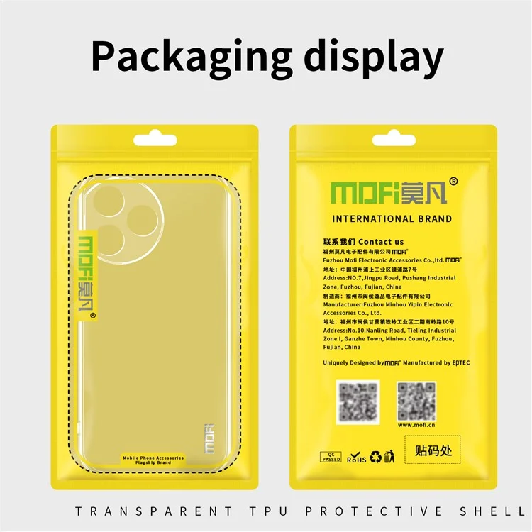 MOFI For Honor X50i+ 5G Cubierta Antirayaduras de TPU Funda Protectora de Teléfono Transparente