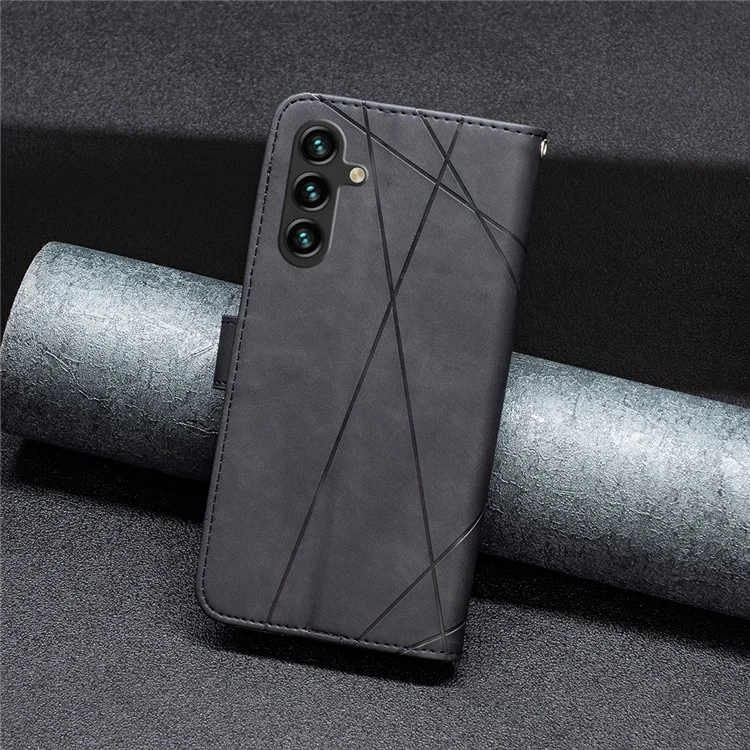 BINFEN COLOR BF05 pour Samsung Galaxy A55 5G Étui Portefeuille Imprimé en Ligne Coque de Téléphone - Noir