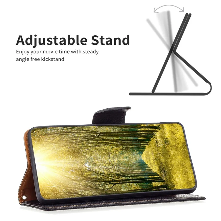 Pour Samsung Galaxy A55 5G Case Stand Étui en cuir PU Texture Litchi Coque de téléphone portable - Noir