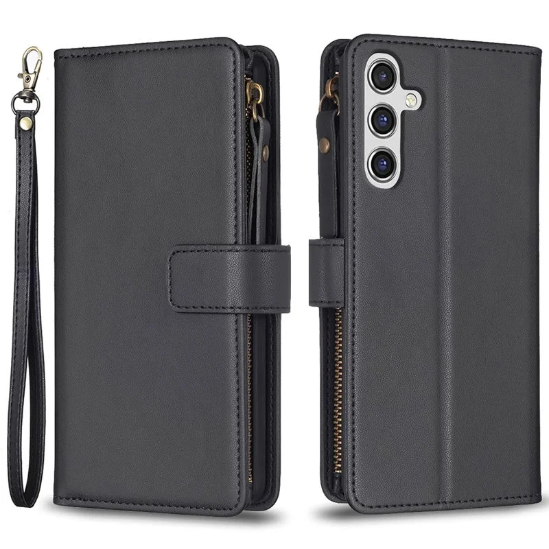 BF Style-19 per Samsung Galaxy A55 5G Phone Case Slim PU Leather Stand Phone Cover Wallet - Nero