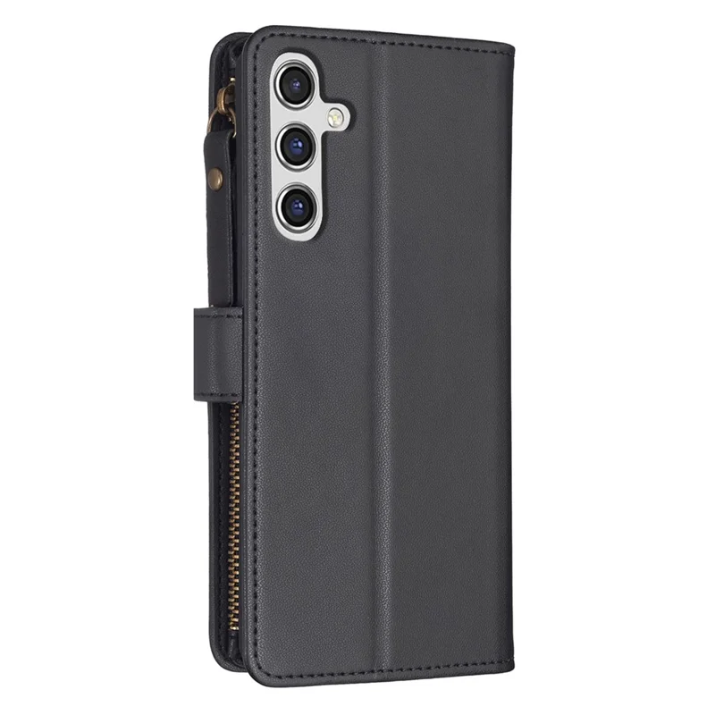 BF Style-19 per Samsung Galaxy A55 5G Phone Case Slim PU Leather Stand Phone Cover Wallet - Nero