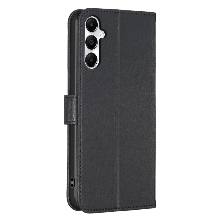 Para Samsung Galaxy A55 5G Case Clover Pattern Leather Smartphone Cover with Card Slots - Black
