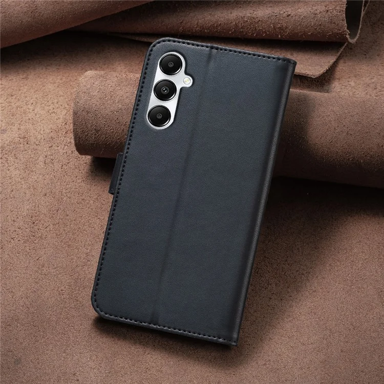 Para Samsung Galaxy A55 5G Case Clover Pattern Leather Smartphone Cover with Card Slots - Black