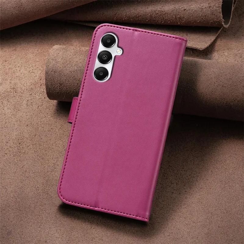 For Samsung Galaxy A55 5G Case Clover Pattern Leather Smartphone Cover with Card Slots - Rose