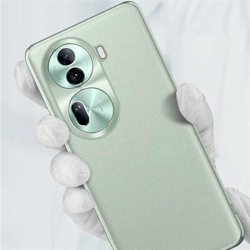 For Oppo Reno11 Pro 5G (Global) Phone Case PU Leather Soft Texture Back Cover - Light Green