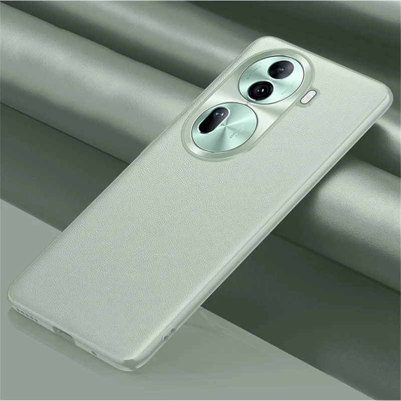 For Oppo Reno11 Pro 5G (Global) Phone Case PU Leather Soft Texture Back Cover - Light Green