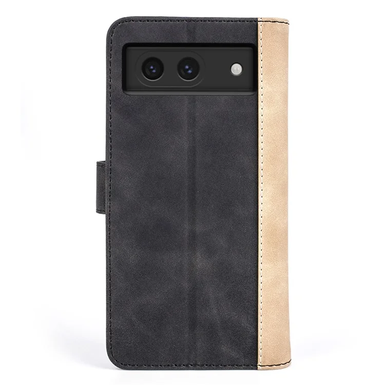 Para o Google Pixel 8a Case Color Splicing Phone Cover com Carteira e Suporte - Preto