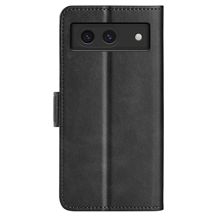 Para o Caso do Google Pixel 8a PU Leather Dual Magnetic Clasp Protective Cover - Preto