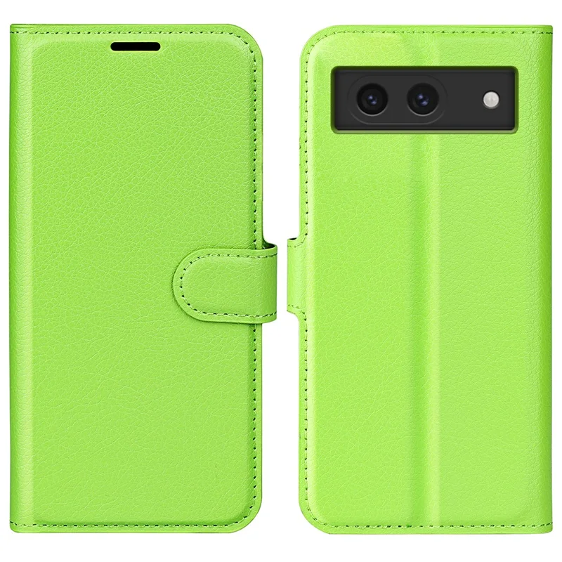 Etui skórzane do Google Pixel 8a, tekstura litchi, etui z uchwytem i portfelem na telefon - zielony