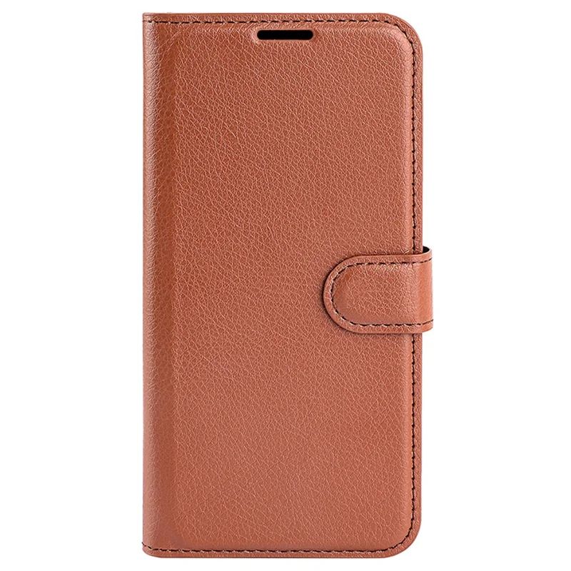 For Google Pixel 8a Leather Case Litchi Texture Stand Phone Wallet Cover - Brown