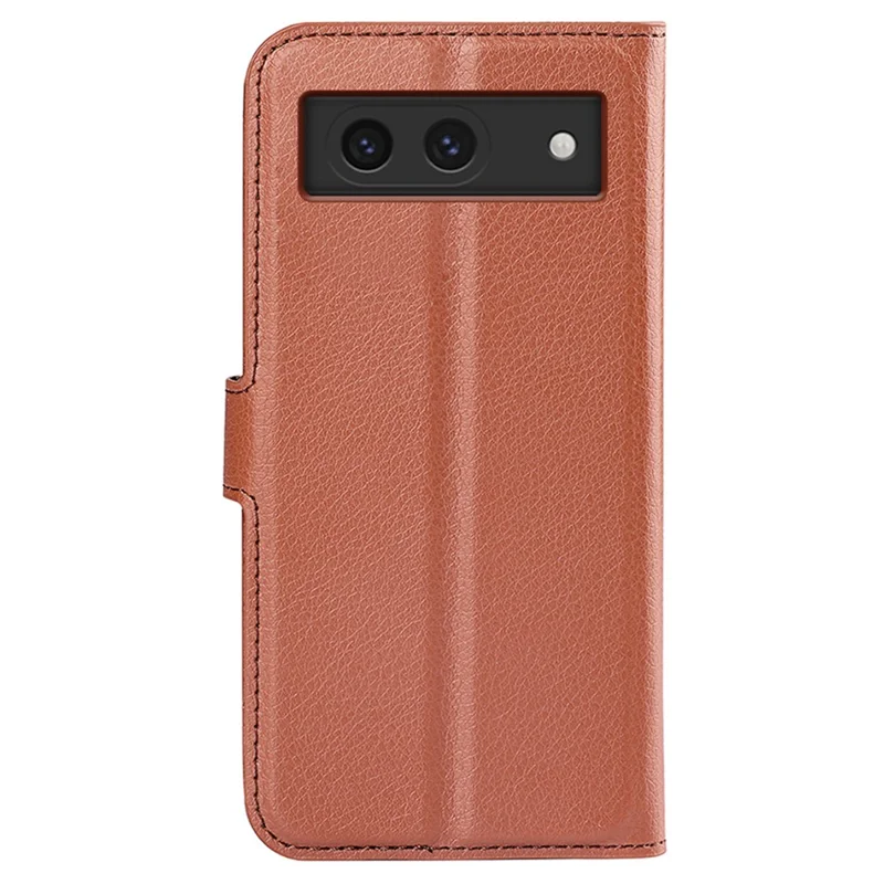For Google Pixel 8a Leather Case Litchi Texture Stand Phone Wallet Cover - Brown
