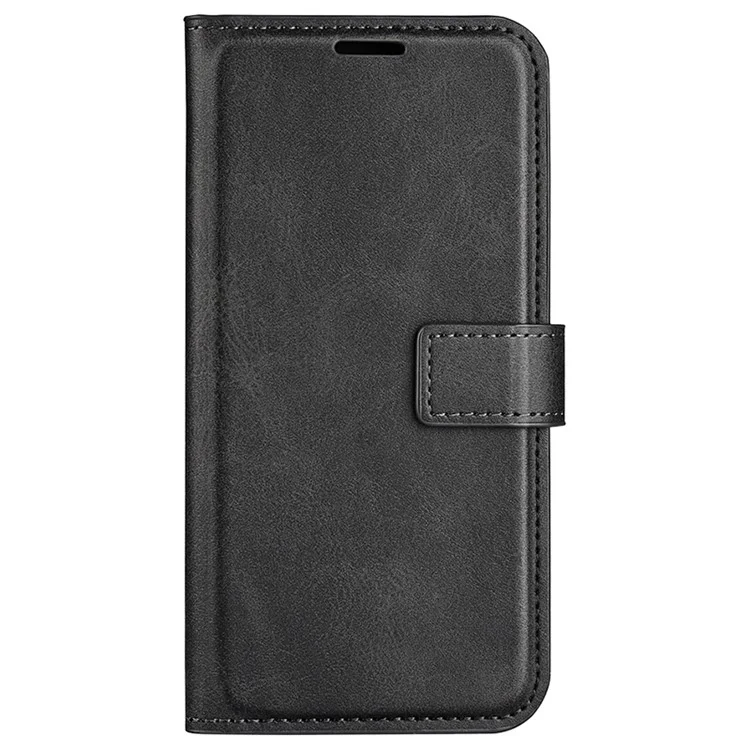 Für Samsung Galaxy S24 Ultra Case Kalbsledertextur PU-Leder Schutzhülle - Schwarz
