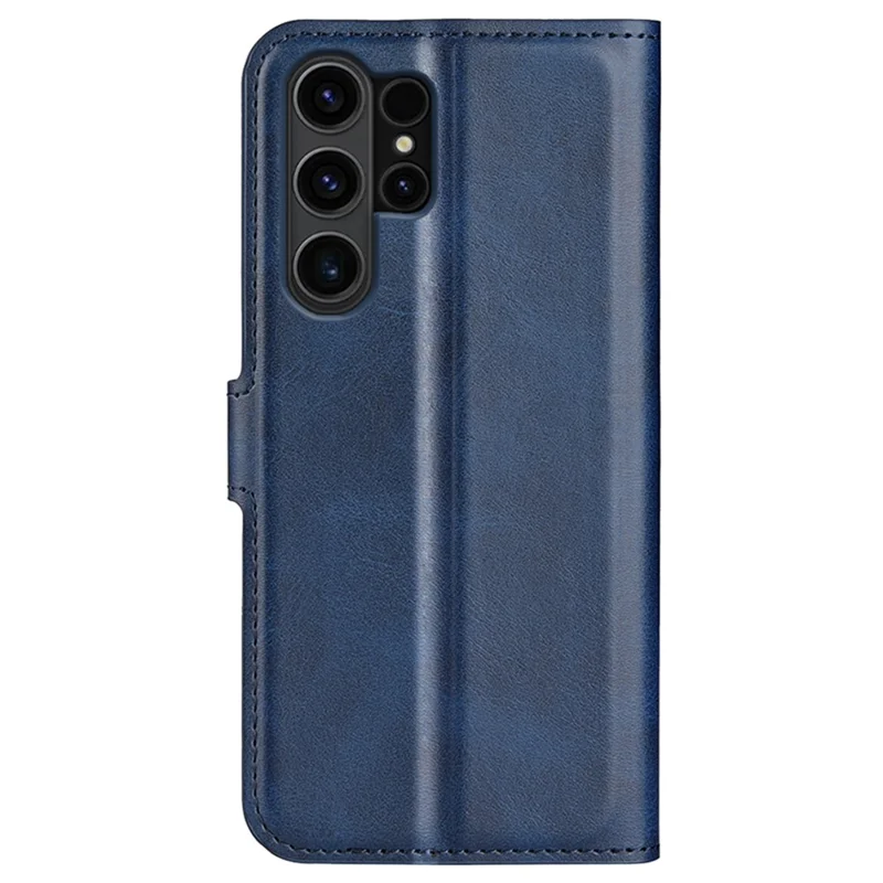 Futerał na Samsung Galaxy S24 Ultra, etui o fakturze skóry cielęcej z poliuretanu, ochronne etui portfelik - niebieski