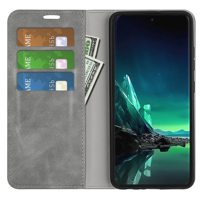 For Motorola Edge 40 Neo 5G Case Anti-Scratch PU Leather Flip Cover Skin-Touch Phone Case - Grey