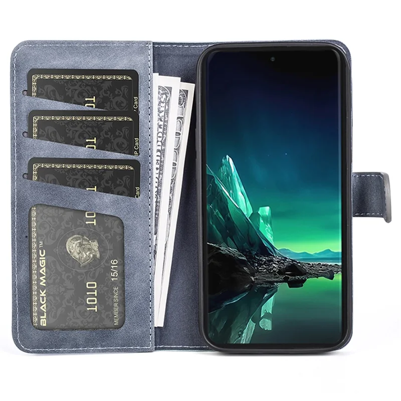 For Motorola Edge 40 Neo 5G Case Color Splicing Shockproof Phone Cover with Wallet Stand - Blue