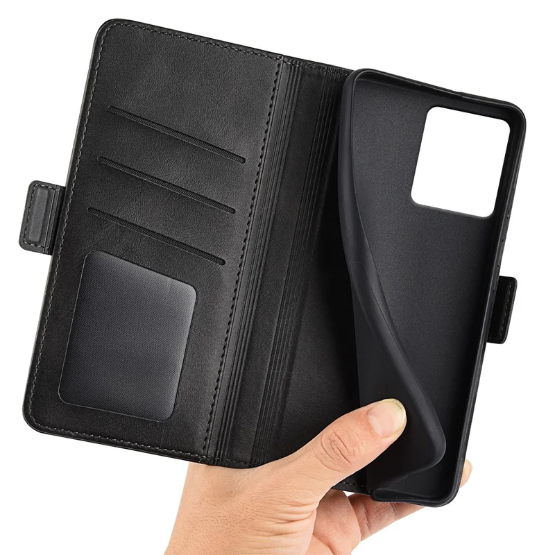 Per Motorola Edge 40 Neo 5G Custodia Protettiva Antiurto in Pelle PU Flip Phone Cover - Nero