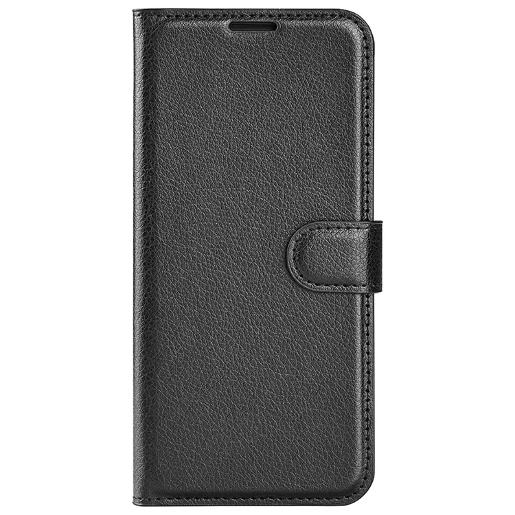 Para Motorola Edge 40 Neo 5G Funda de Teléfono Celular Textura de Litchi Flip Stand Funda de Cuero de Billetera - Negro