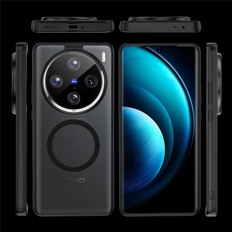 Für Vivo X100 5G Magnetic Phone Case Anti-scratch-pc+tpu-rückdeckabdeckung Kompatibel Mit Magsafe - Matt-schwarz