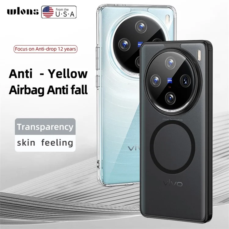 Für Vivo X100 5G Magnetic Phone Case Anti-scratch-pc+tpu-rückdeckabdeckung Kompatibel Mit Magsafe - Matt-schwarz