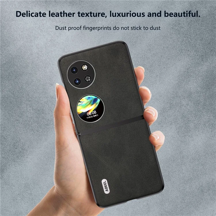 ABEEL For Huawei Pocket 2 Phone Case PU Leather+PC Anti-Scratch Cover - Black