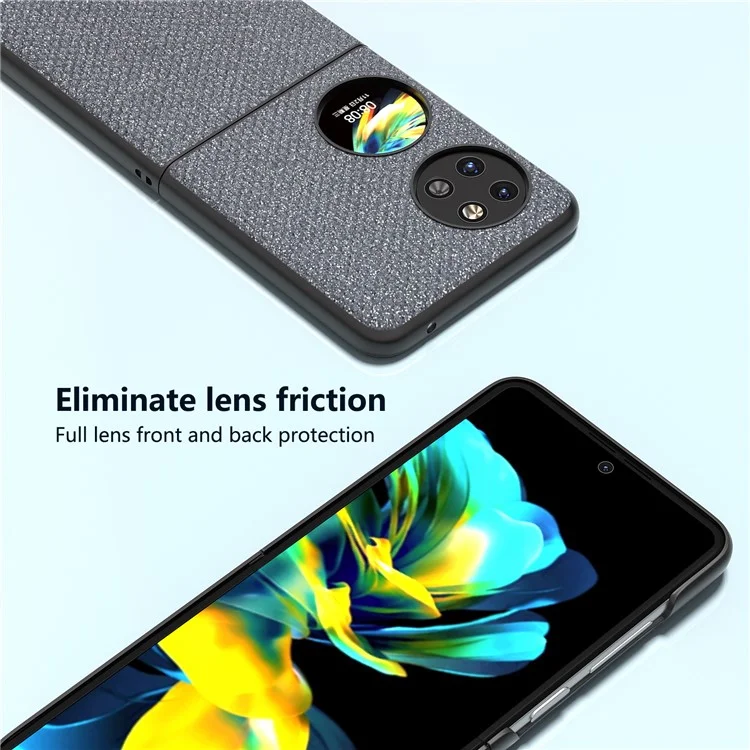 ABEEL Pour Étui de Téléphone Huawei Pocket 2 en Cuir PU avec Texture en Cristaux Scintillants - Gris