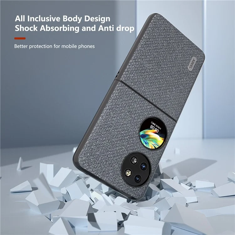 ABEEL Pour Étui de Téléphone Huawei Pocket 2 en Cuir PU avec Texture en Cristaux Scintillants - Gris