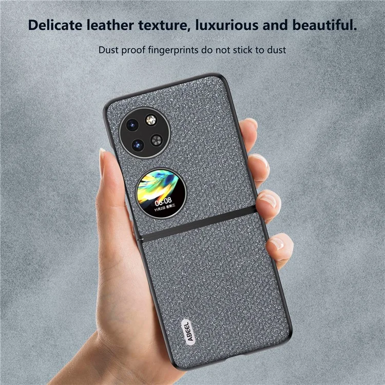 ABEEL Pour Étui de Téléphone Huawei Pocket 2 en Cuir PU avec Texture en Cristaux Scintillants - Gris