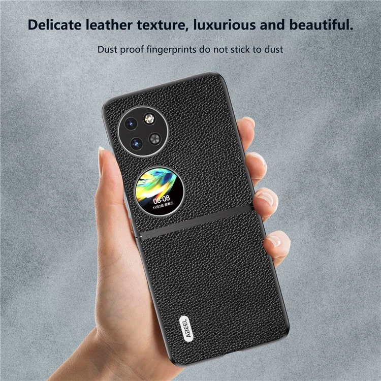 ABEEL Pour Huawei Pocket 2 Étui de téléphone Texture de litchi Revêtement antidérapant - Noir