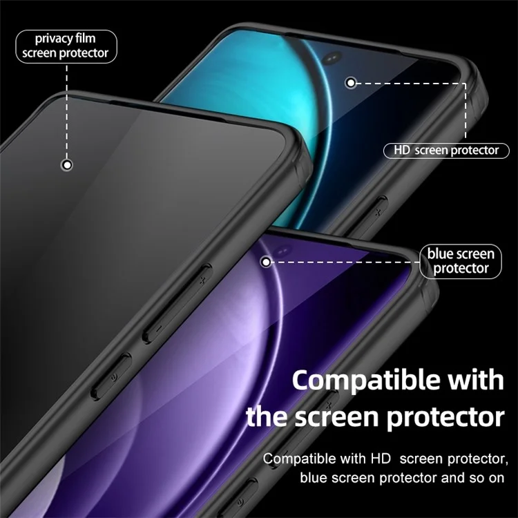 Pour vivo X100 Pro 5G Étui de protection Coque dure PC+Coque souple TPU - Noir mat