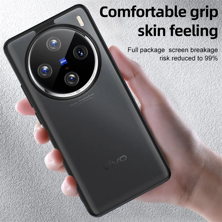 Pour vivo X100 Pro 5G Étui de protection Coque dure PC+Coque souple TPU - Noir mat