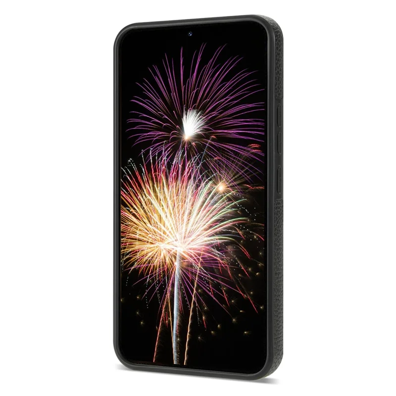 For Samsung Galaxy S24 Cell Phone Case PU Leather + TPU Card Holder Cover with Kickstand - Black