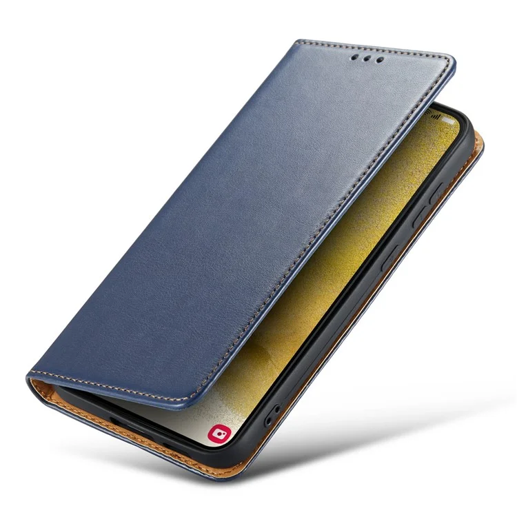 Fierre Shann Pour Samsung Galaxy S24 pu Leather Wallet Phone Guard Cover - Bleu