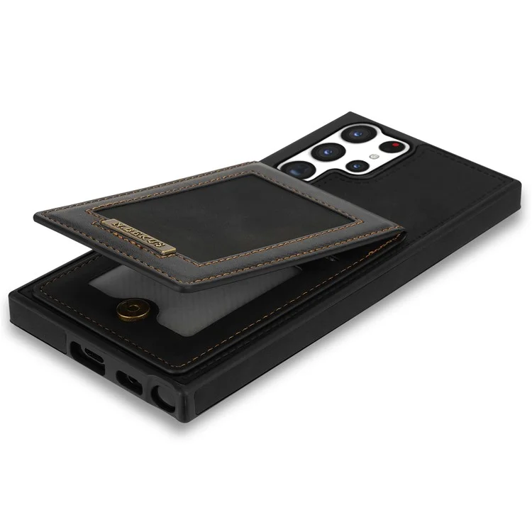 N.BEKUS For Samsung Galaxy S24 Ultra Kickstand Cover RFID Blocking Phone Case - Black