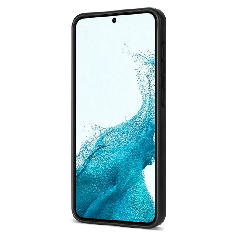 N.BEKUS Para Samsung Galaxy S24 Funda con Soporte y Ranuras para Tarjetas RFID Blocking Cubierta de Cuero - Negro