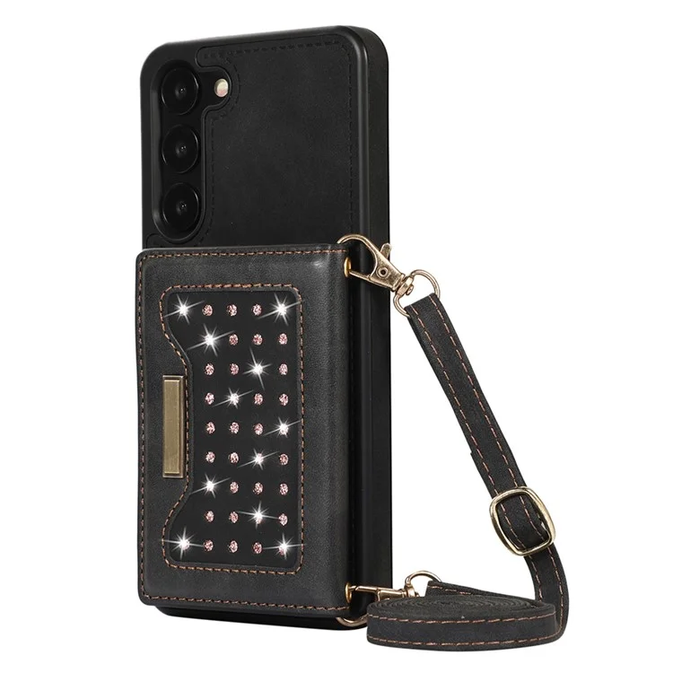 For Samsung Galaxy S24 Kickstand Case RFID Blocking Wallet Phone Cover - Black