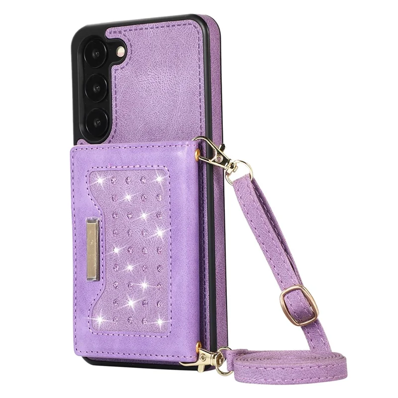 For Samsung Galaxy S24 Kickstand Case RFID Blocking Wallet Phone Cover - Purple