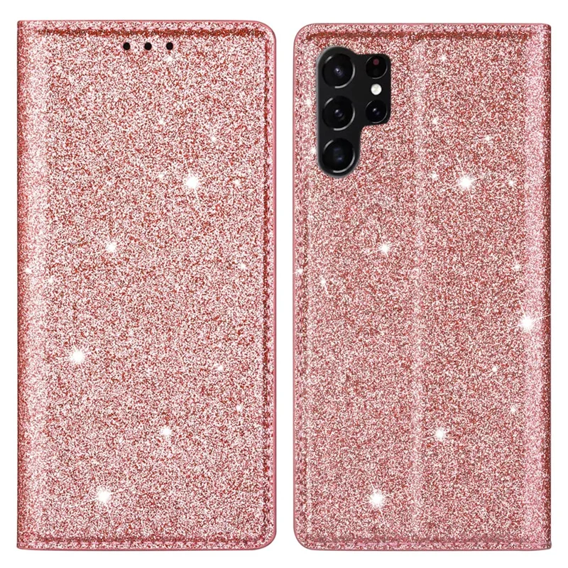 For Samsung Galaxy S24 Ultra Case Card Holder PU Leather Stand Cover - Rose Gold