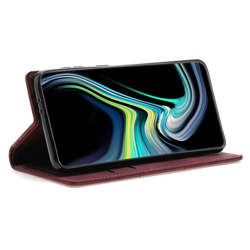 Para a Capa de Couro Anti-queda da Samsung Galaxy S24 Wallet Phone Cover - Vinho Tinto