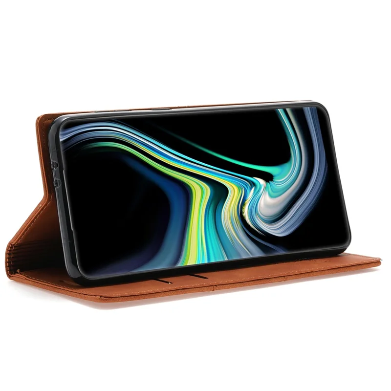 Läder för Samsung Galaxy S24 skyddsfodral med plånbok - Brun